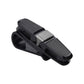 Car eyeglasses clip holder, black hinged clip with textured grip pads and metal slide