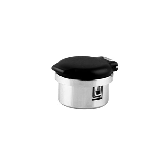 Chrome lighter plug retainer with closed black top cap
