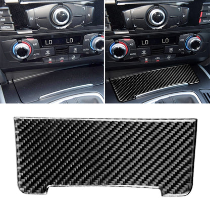 Carbon fiber-look storage lighter panel sticker for car dashboard, black weave pattern