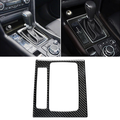 Carbon fiber-look gear shift frame B trim panel for Mazda center console