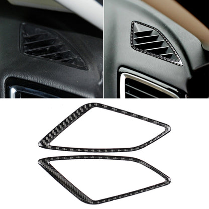 Carbon fiber trim sticker framing a triangular instrument air outlet vent