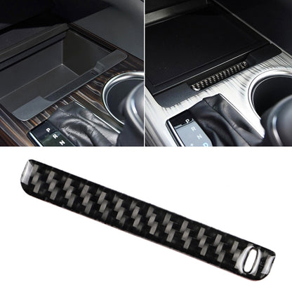 Carbon fiber patterned storage box groove sticker for car interior, black with clear edge