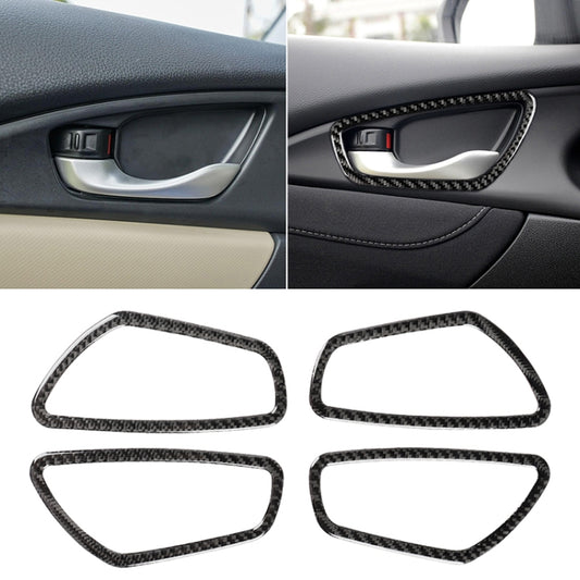 Car door inner wrist frame trim sticker with carbon-fiber patterned border