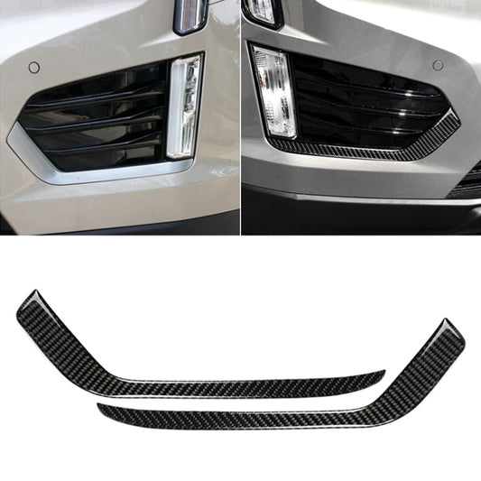 Carbon fiber front fog light decorative stripe, left-side fit, dark weave pattern