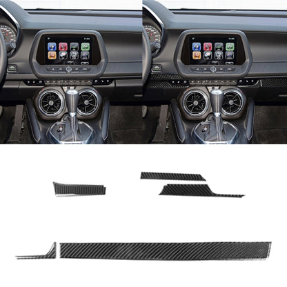 Central console carbon fiber trim sticker set, left-drive Camaro interior panel
