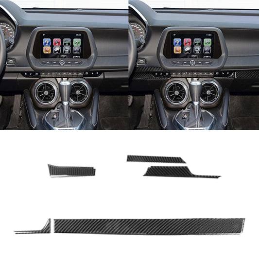 Central console carbon fiber trim sticker set, left-drive Camaro interior panel