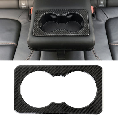 Carbon fiber-look rear water cup frame sticker with twin cup openings, black trim