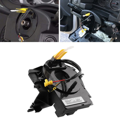 Steering wheel spiral cable clock spring assembly with black housing and yellow connectors
