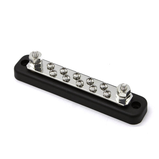 10 Way Power Distribution Bus Bar 10-bit Single Distribution Box for Car / RV / Boat, 10-bit