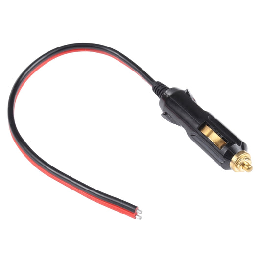 Car cigarette lighter extension cable with exposed wire ends, black and red leads