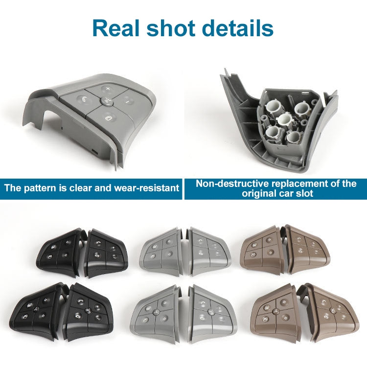 Car Left Side 5-button Steering Wheel Switch Buttons Panel 1648200010 for Mercedes-Benz W164, Left Driving, Left Side 5-button (Black), Left Side 5-button (Coffee), Left Side 5-button (Grey)