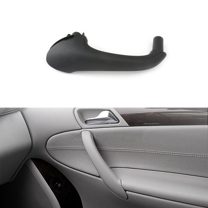 Black rear inside door handle pull trim cover for Mercedes-Benz, curved mounting tab