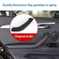 Black curved left inside door handle pull trim cover installed on door panel