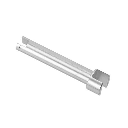 Metal car control knob shaft with cylindrical aluminum body and end tab