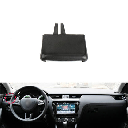 Black air vent exhaust switch paddle with mounting prongs, left side