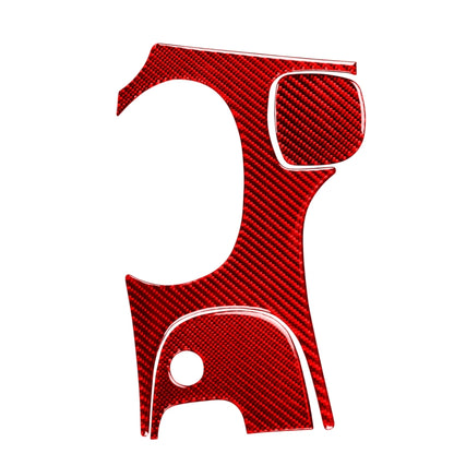 Carbon fiber-style gear panel sticker insert kit, red checkered pattern, left-side piece