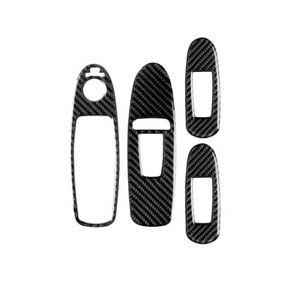Carbon fiber-look window lift switch trim set, 4-piece, black with cutout borders