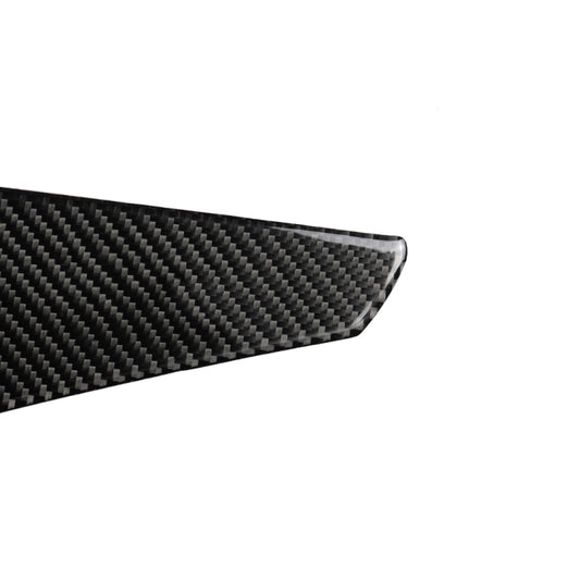 Carbon fiber trim strip with weave texture and curved edge for door handle panel