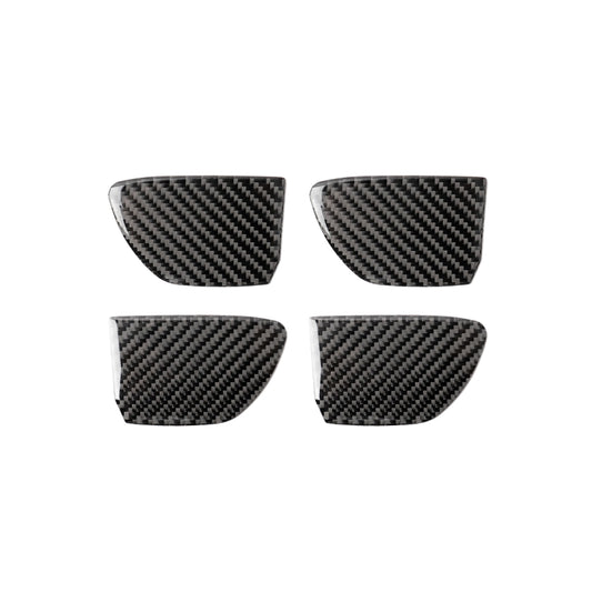 Set of four carbon fiber patterned inner door handle wrist panel stickers, curved