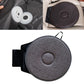 Car seat rotation cushion with gray circular pad, center button, and black side straps