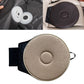 Car seat rotation cushion with beige circular pad, center button, and side attachment strap