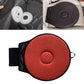 Car seat rotation cushion with vermilion-red circular pad, center button, and black backing
