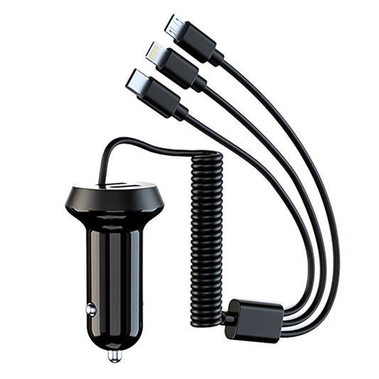 Universal Car 3 in 1 Quick Charger Dual Port USB Charger Power Outlet Adapter, Cable Length: 55cm, X3
