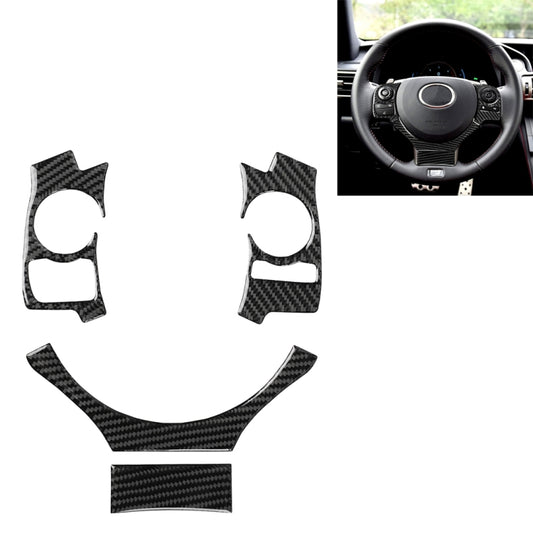 Carbon-fiber steering wheel trim sticker set with three matching overlay pieces
