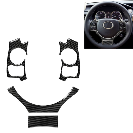 Carbon-fiber steering wheel button sticker set: two small tabs and one U-shaped piece