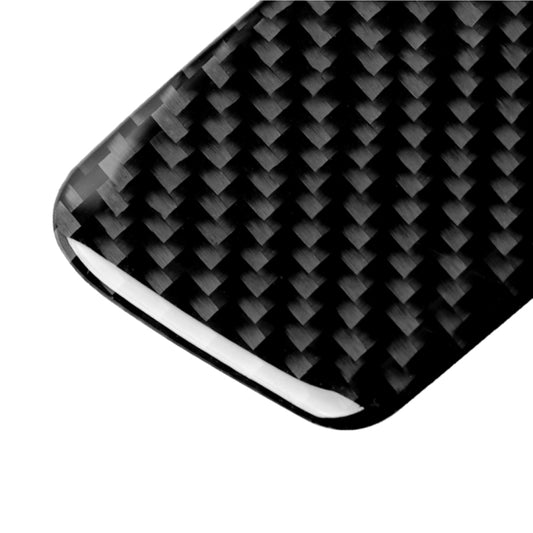 Single car door bowl sticker with glossy black carbon-fiber weave