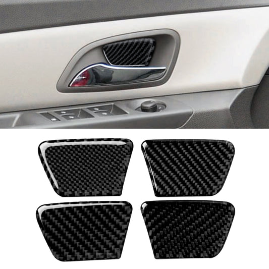 Car door bowl sticker set, carbon-fiber look, dark black, 4 pieces