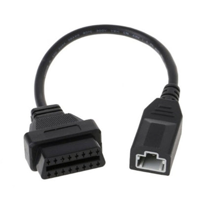 OBD diagnostic cable with 3-pin and 16-pin connectors, black