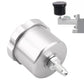 Hydraulic handbrake oil tank reservoir, silver anodized body with threaded outlet