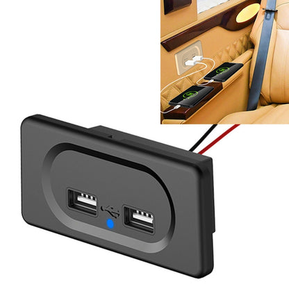 3.1A Short Cable RV Bus Modified Car Charger Dual USB Charger, 3.1A