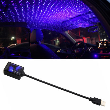 Rotating star USB car light module with blue starry LED pattern