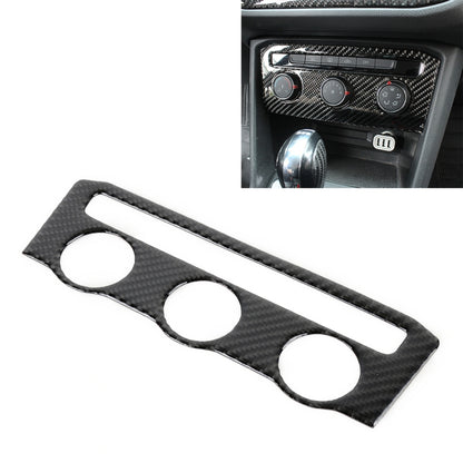 Carbon fiber air vent panel trim sticker with three circular cutouts, black