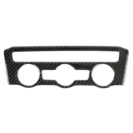 Carbon fiber air-conditioning control panel trim sticker with three circular cutouts