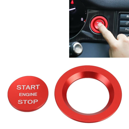 Red start engine stop push-button ring trim sticker set for car ignition