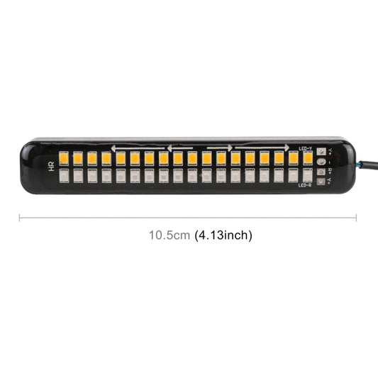105mm DC12-24V / 1.6W Motorcycle LED Dynamic Blinker Side Lights Flowing Water Brake Lamp Turn Signal Light, Cable Length: 1m, 105mm