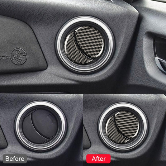 Car Carbon Fiber Central Control Air Outlet Decorative Sticker for Subaru BRZ / Toyota 86 2013-2020, Left and Right Drive Universal, Central Control Air Outlet