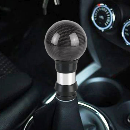 Black carbon-fiber style telescopic gear shift knob with chrome base