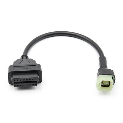 Motorcycle OBD connector cable, 16-pin to 4-pin connector with black housings