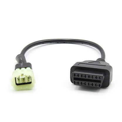Motorcycle OBD connector cable, 16PIN to 6PIN female connectors, black wire