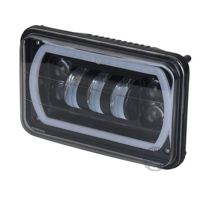 5-inch LED headlight with clear lens and black housing
