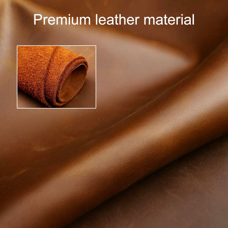 Brown leather key case material roll with suede-like texture