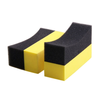 Black and yellow EVA corner cleaning sponge blocks with curved edges