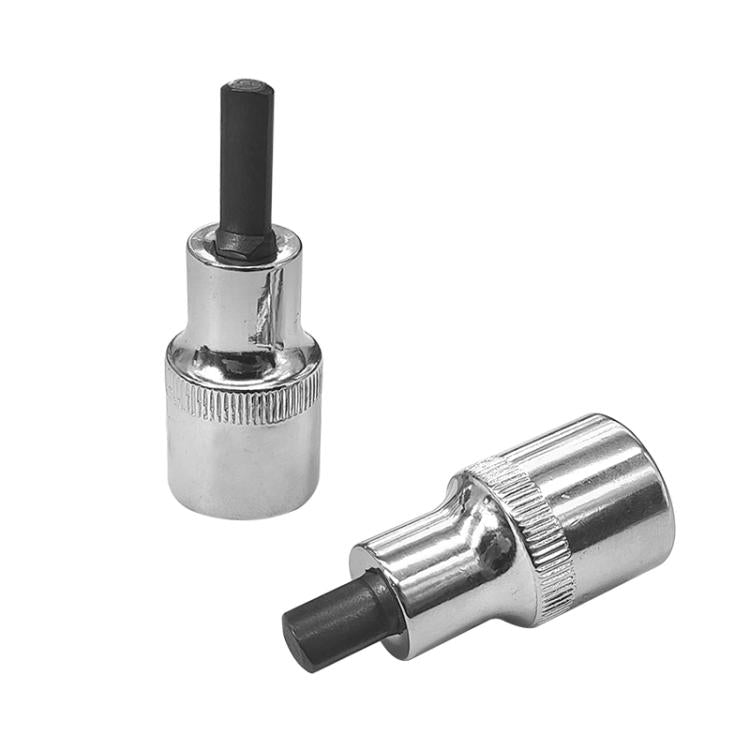 2-in-1 strut spreader socket bit tool with black shank and chrome body