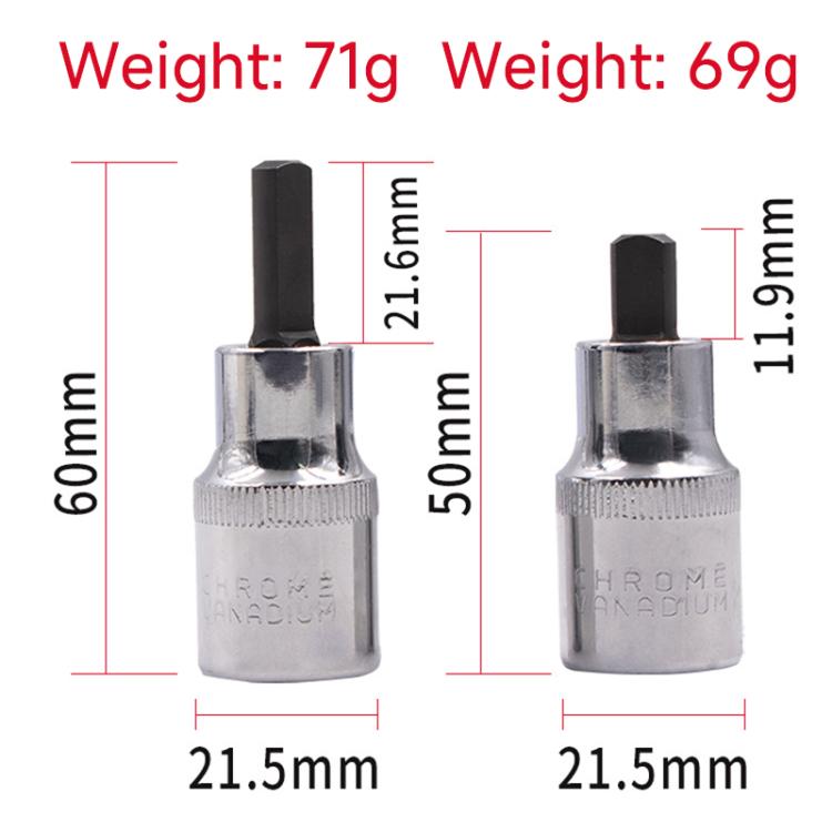 Strut spreader socket bit dimensions shown: 21.5mm body and 11.9mm head