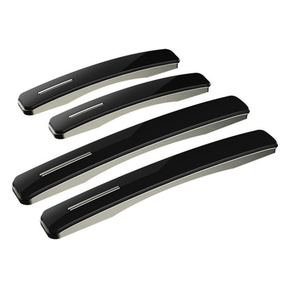Black car door anti-collision strip stickers, four pieces with slim rectangular design