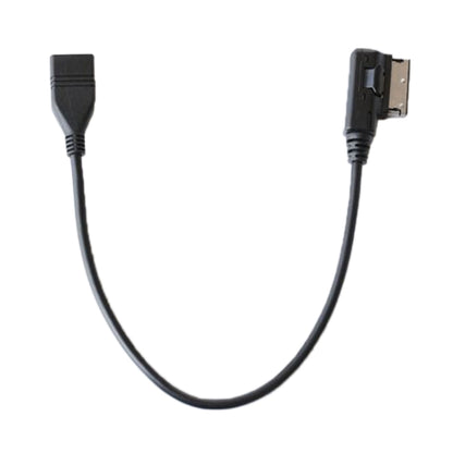Car USB audio cable with two connectors and a flexible black cord